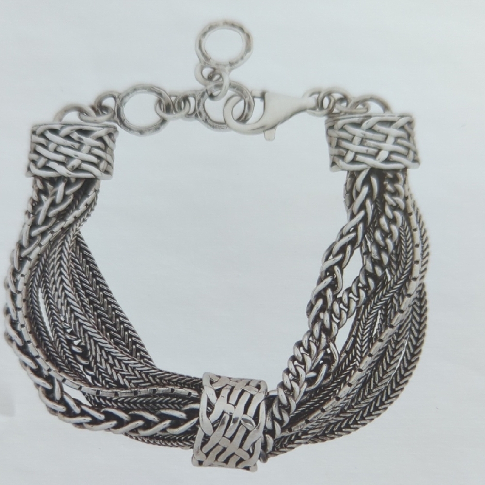 Silpada Silver Bracelet with Intricate Design